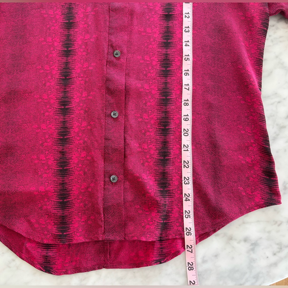 Equipment Red and Black Button-Down Silk Blouse - Picture 9 of 10